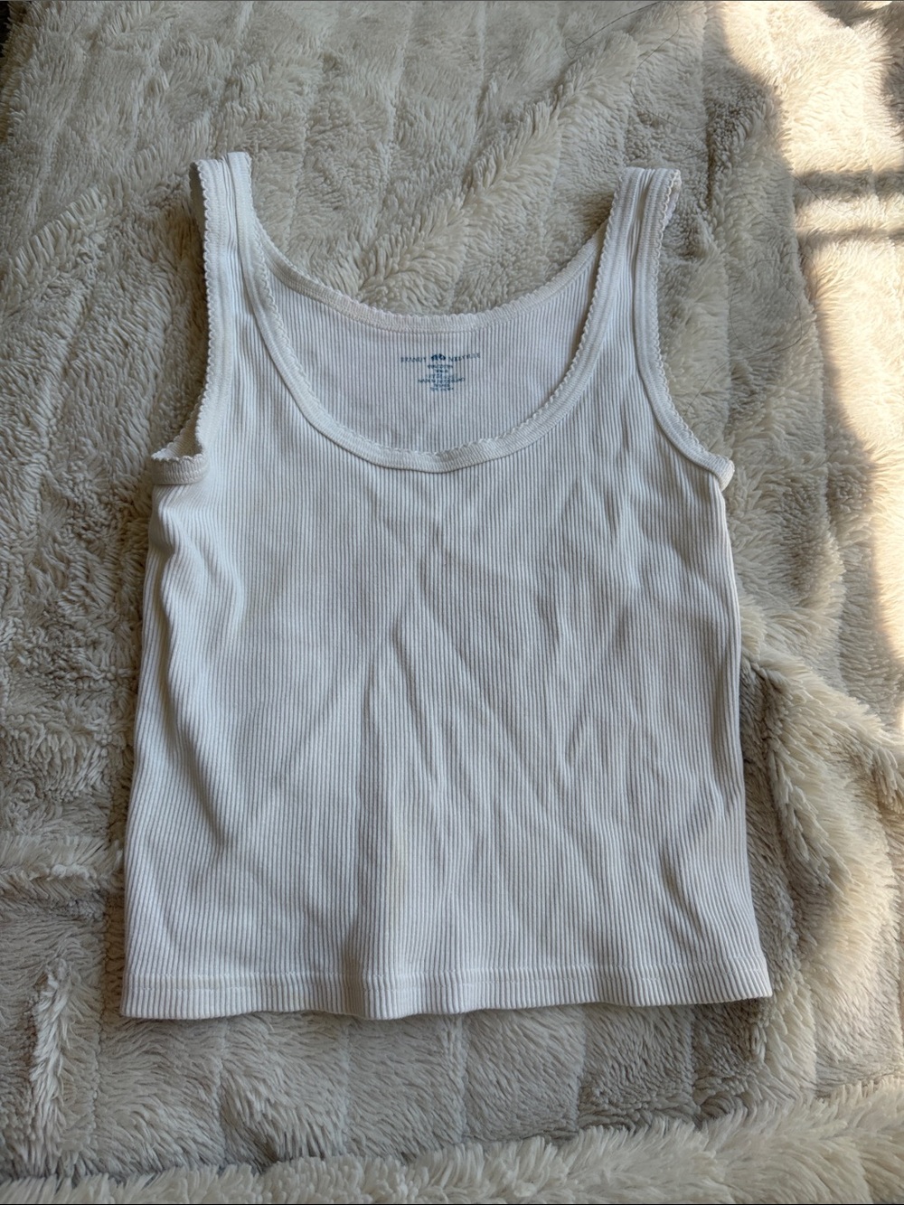 Brandy Melville White Ribbed Tank